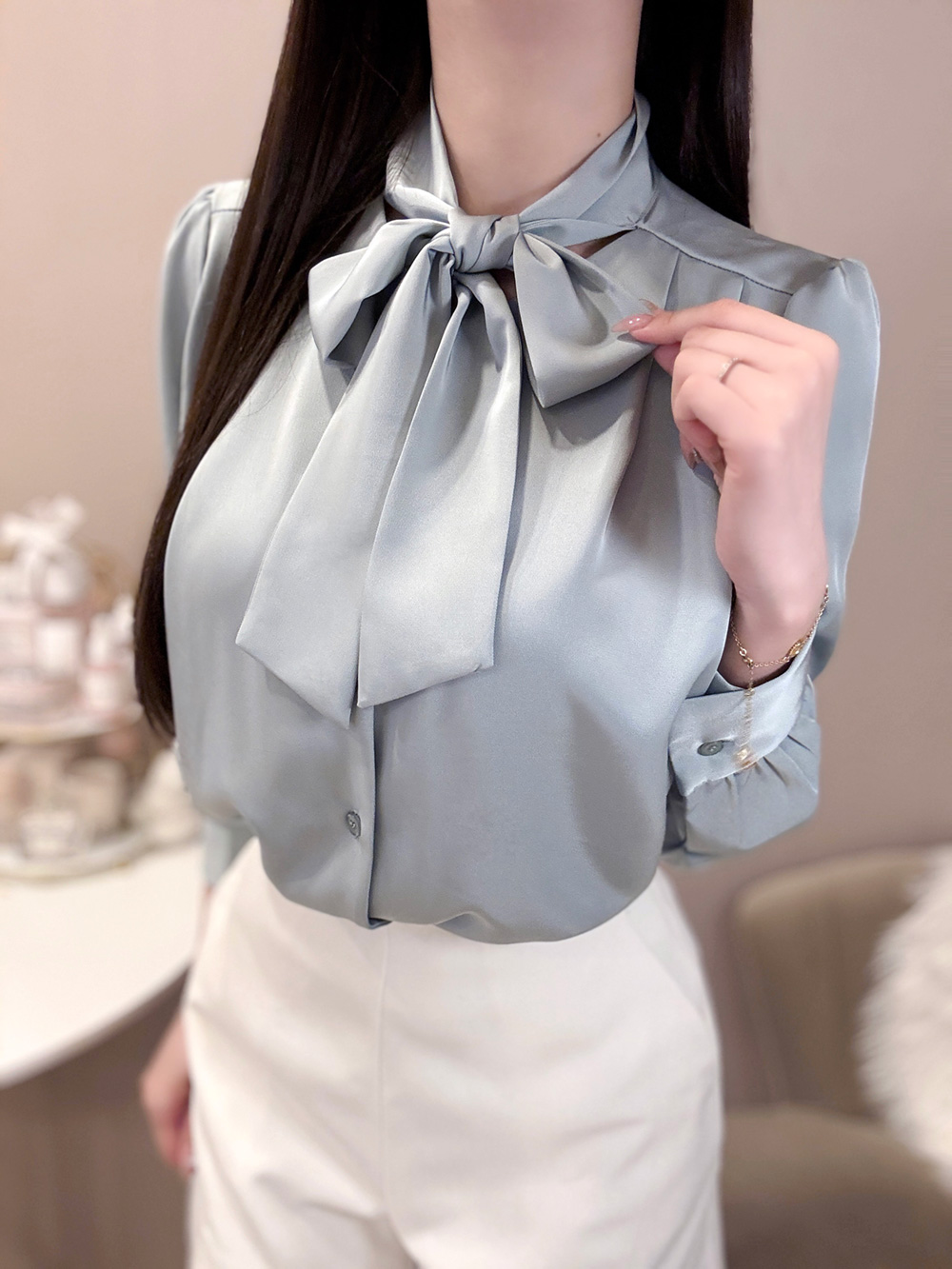 ネックリボンシフォンブラウス | 詳細画像12