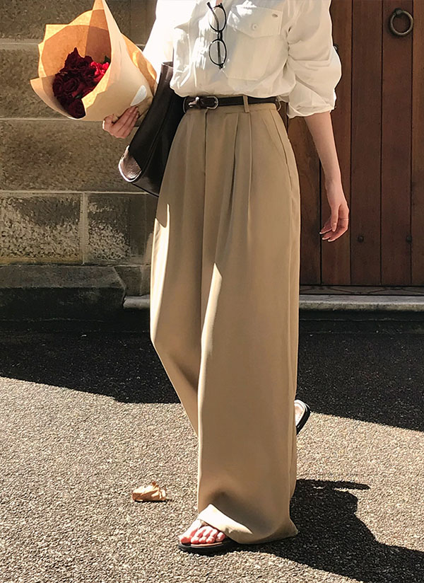 beidelli made]2TYPEツータックワイドフォルムスラックス | レディース