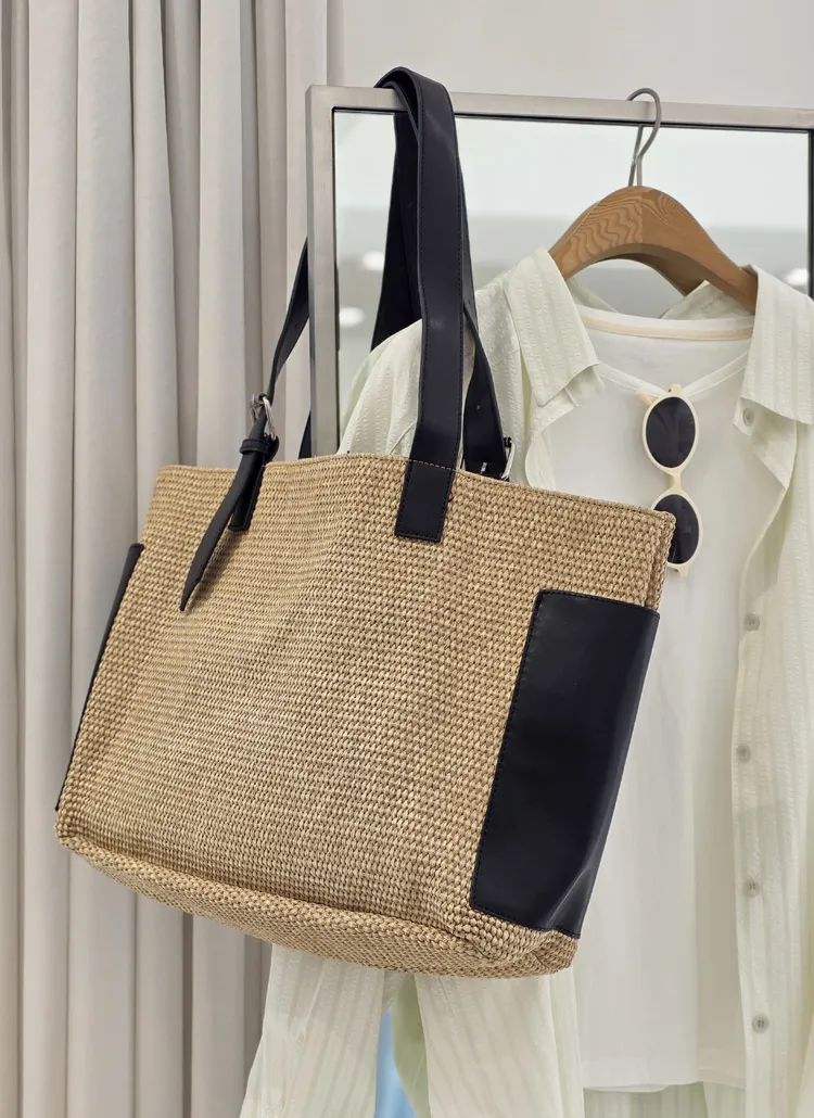ラタン調ベルトビッグトートバッグ | whosbag | 詳細画像1