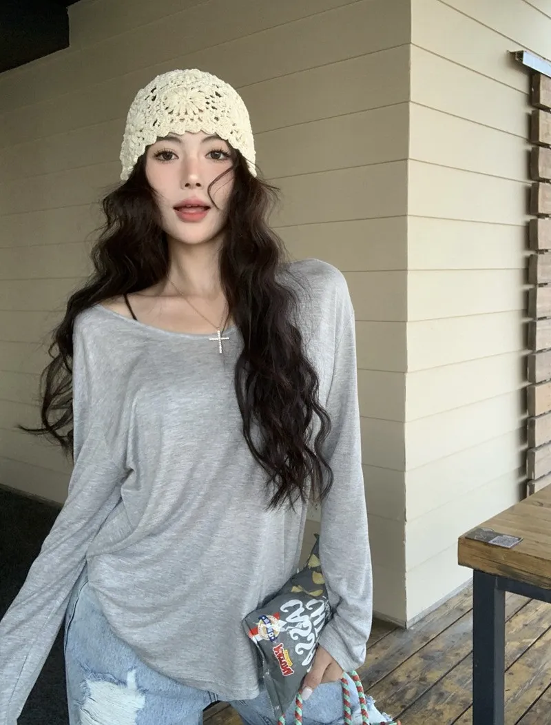 テンセル混UネックルーズTシャツ | 詳細画像1