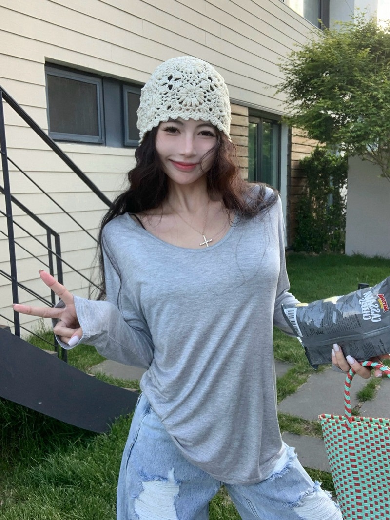 テンセル混UネックルーズTシャツ | 詳細画像3