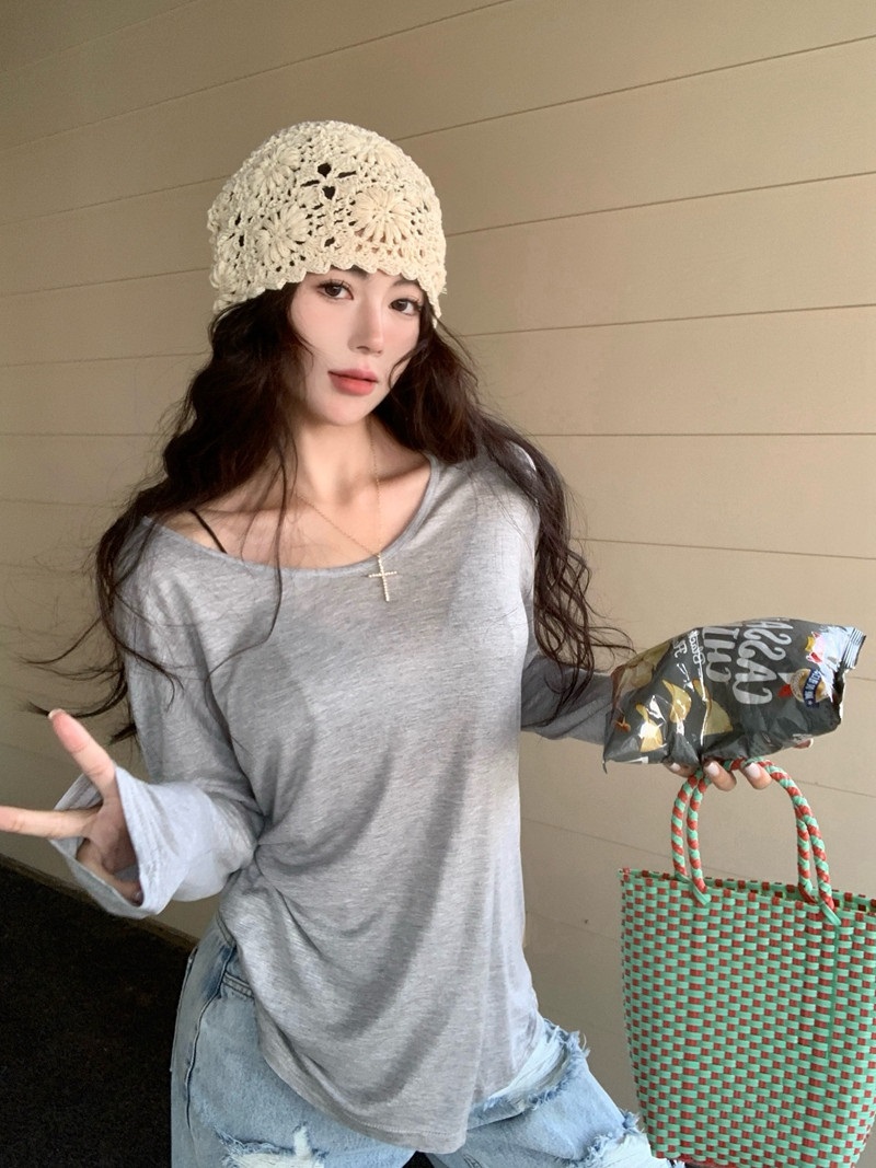 テンセル混UネックルーズTシャツ | 詳細画像5