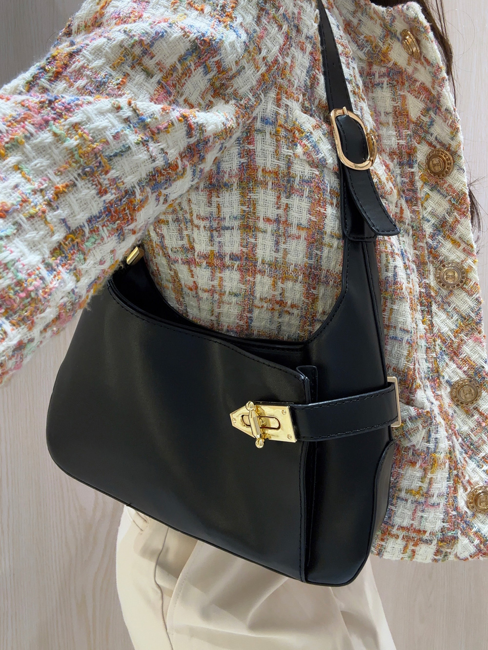 サイドゴールドバックルトートバッグ | 詳細画像4