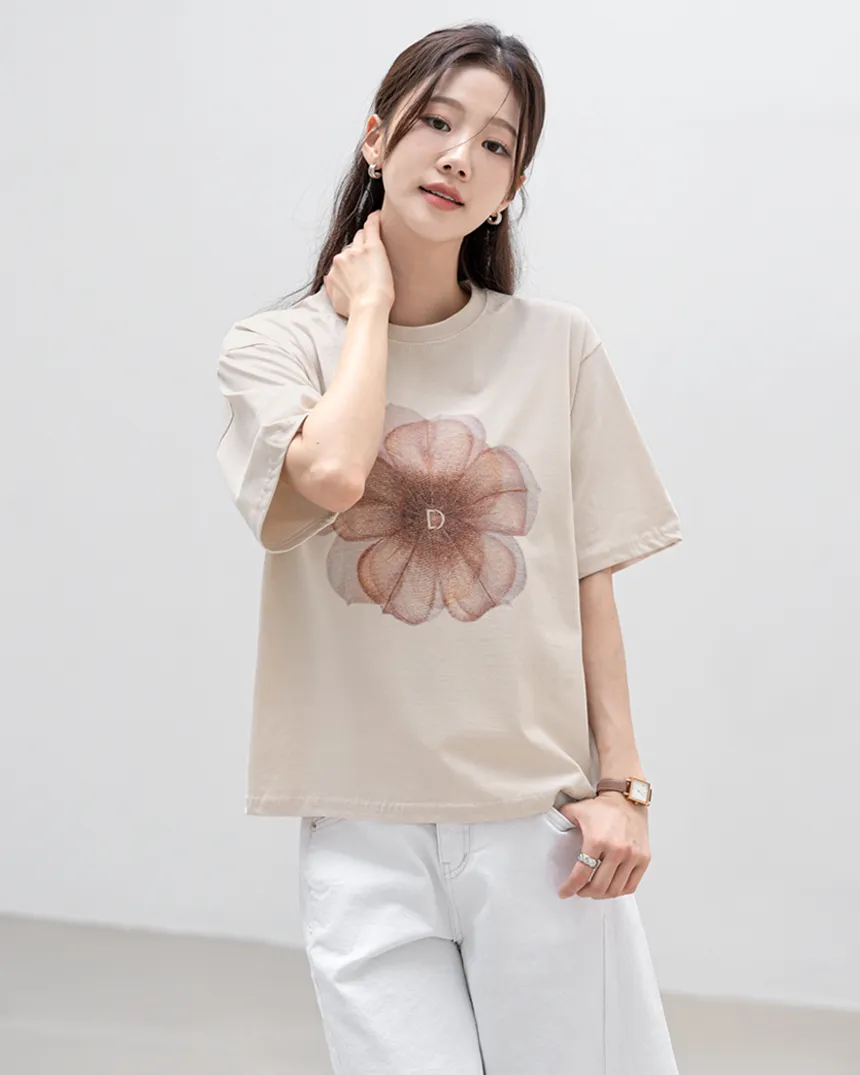 半袖ラウンドネックプリントTシャツ | MONO AT.D | 詳細画像1