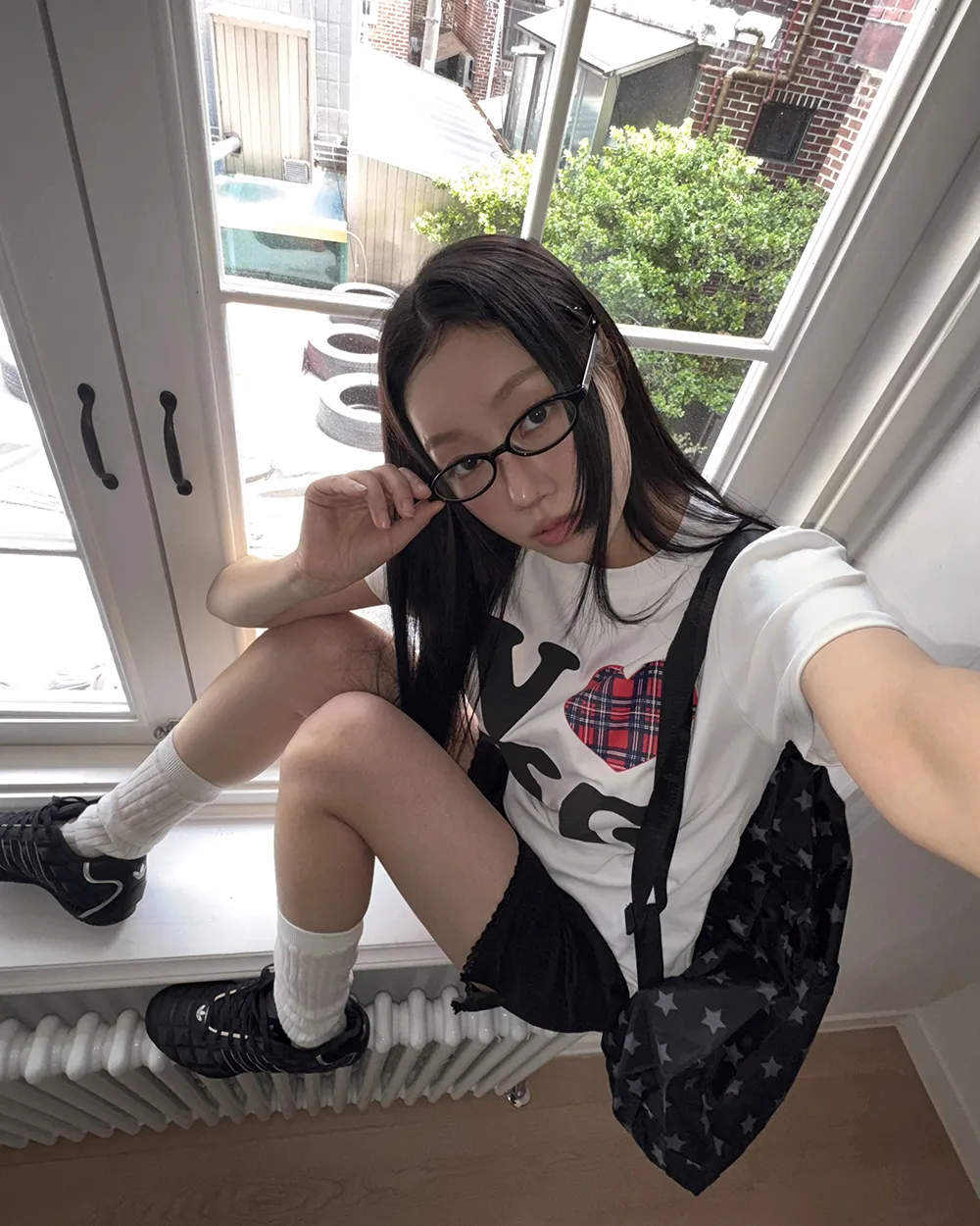 チェックハート半袖Tシャツ | WONDERWONDER | 詳細画像1