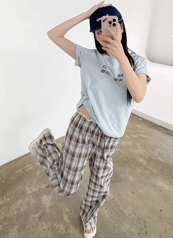 レースポケットドロストチェックパンツ | 66girls | 詳細画像1
