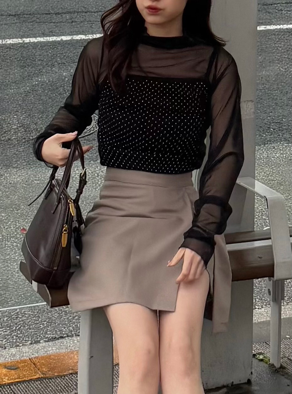 メロウモックネックシアーTシャツ | 詳細画像5