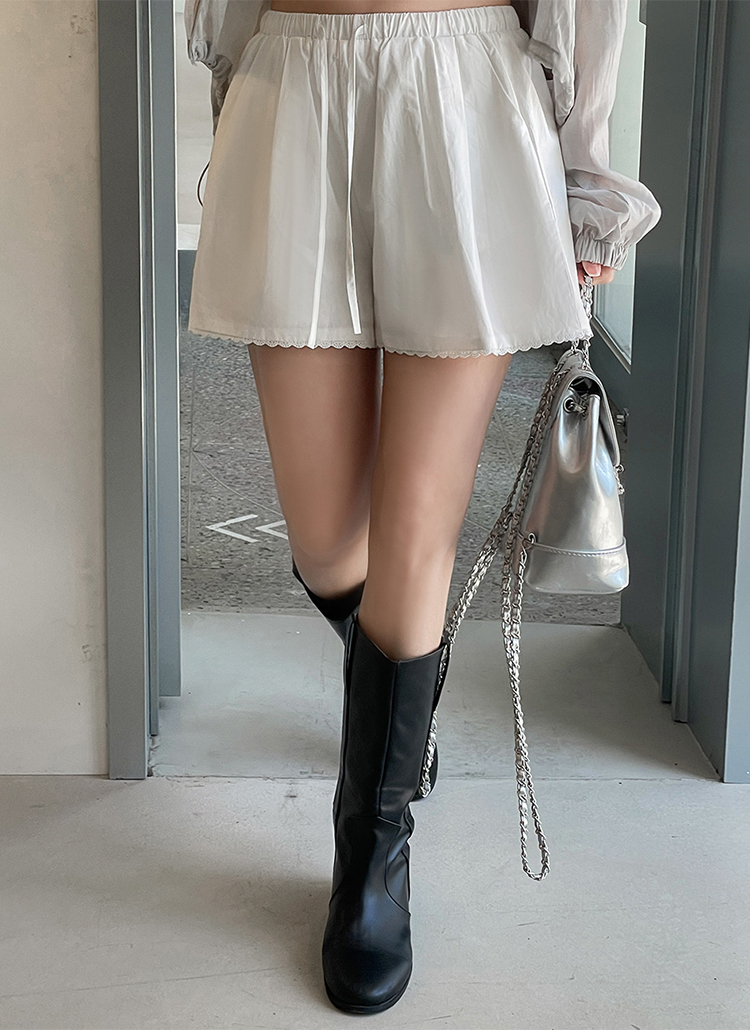 レースドロストAラインショートパンツ | レディースファッション