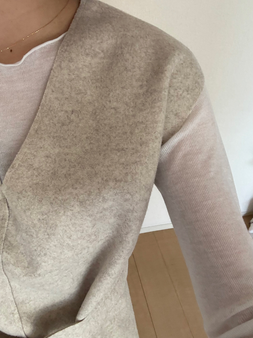 ベルト付ウール混Vネックベスト | 詳細画像9