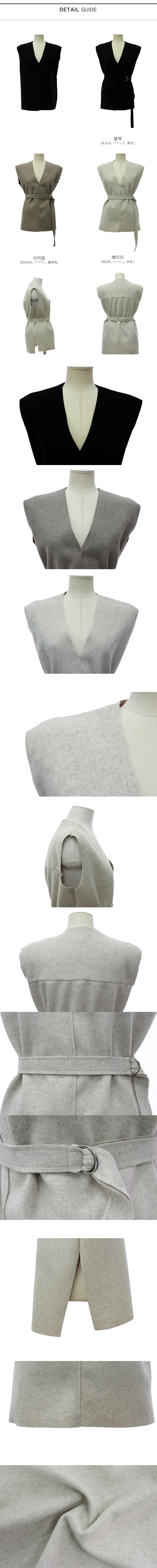 ベルト付ウール混Vネックベスト | 詳細画像18