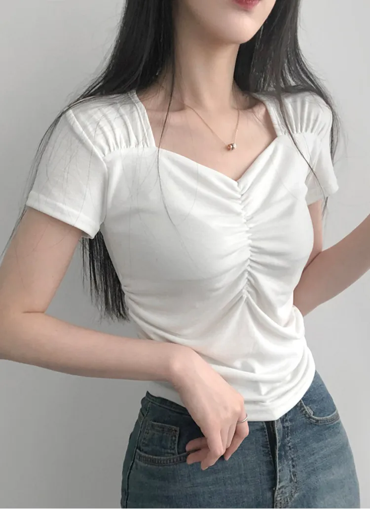 ギャザー半袖Tシャツ | lilisense | 詳細画像1