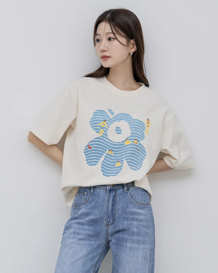 半袖ラウンドネックプリントTシャツ | MONO AT.D | 詳細画像1