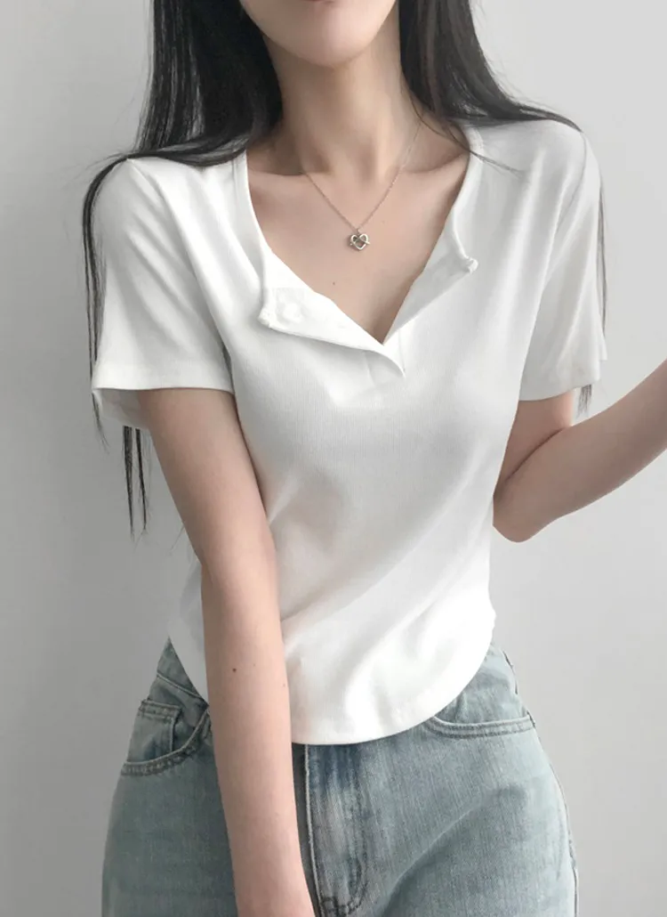 ヘンリーラウンドヘム半袖Tシャツ | lilisense | 詳細画像1