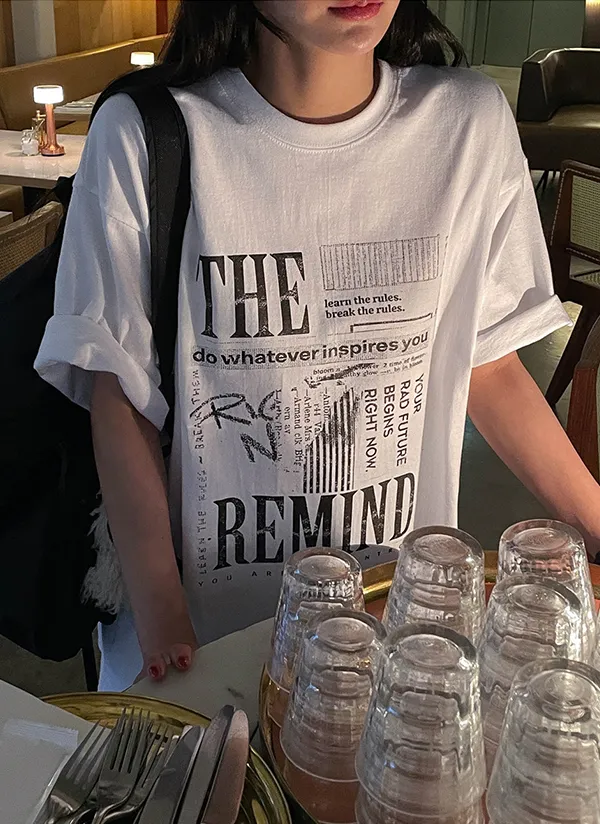 半袖ボクシーレタリングTシャツ | crushj | 詳細画像1