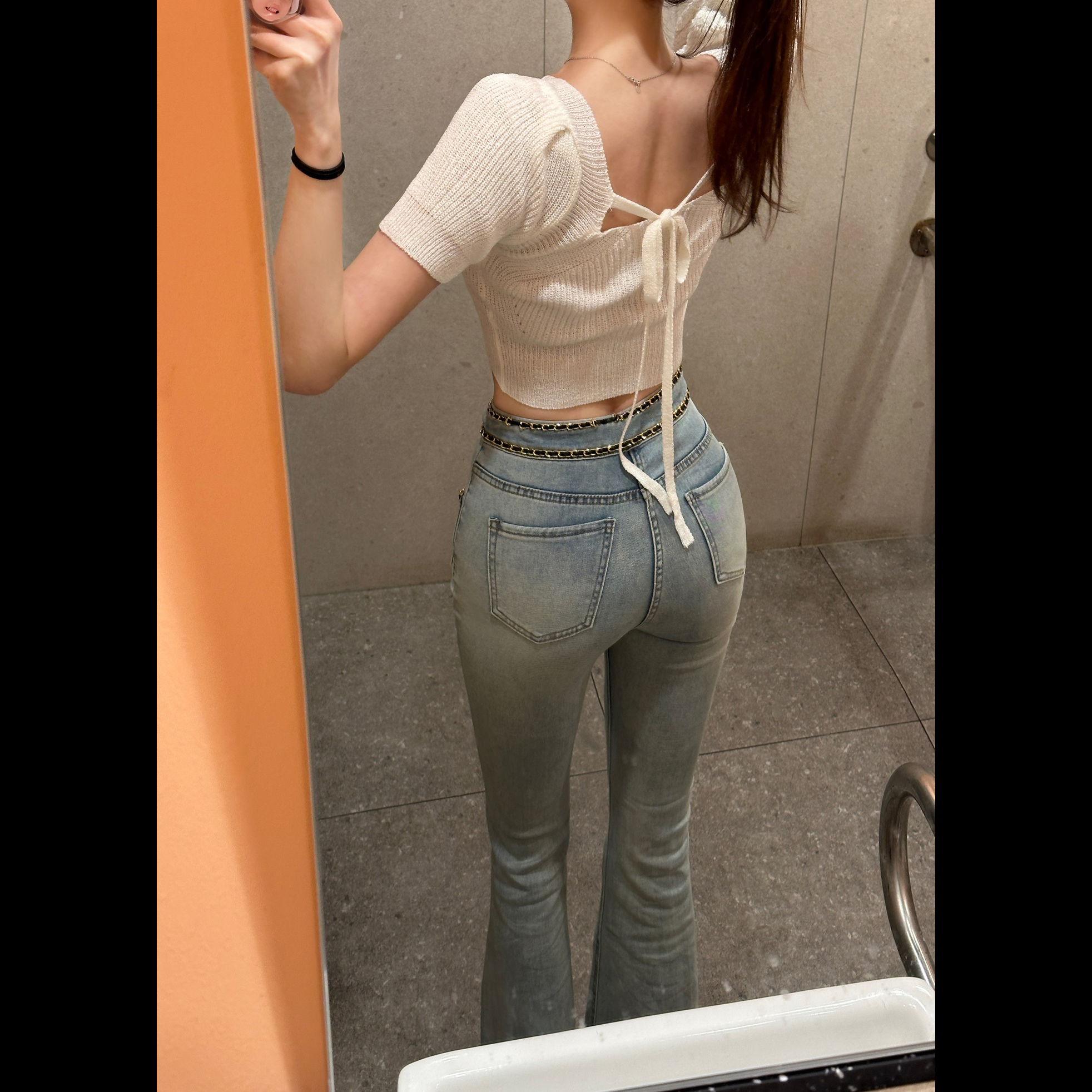 ブーツカットライトブルーデニムパンツ | レディースファッション通販