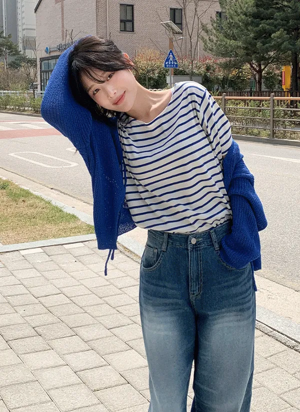 ボーダーボートネック半袖Tシャツ | 66girls | 詳細画像1