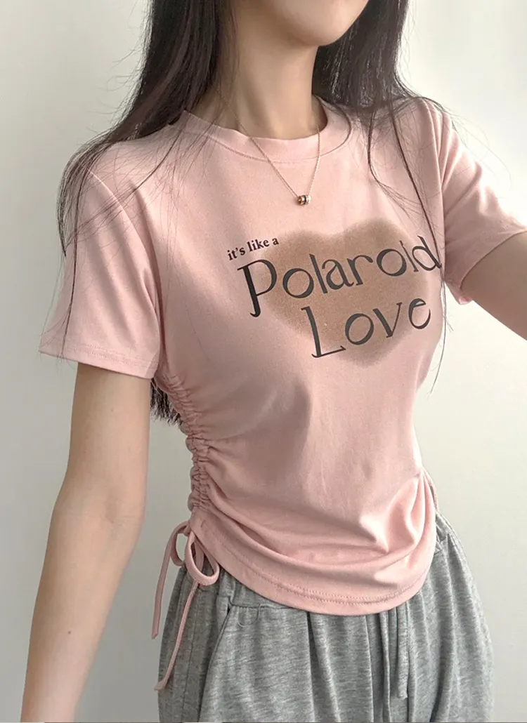 Loveハートドロスト半袖Tシャツ | lilisense | 詳細画像1