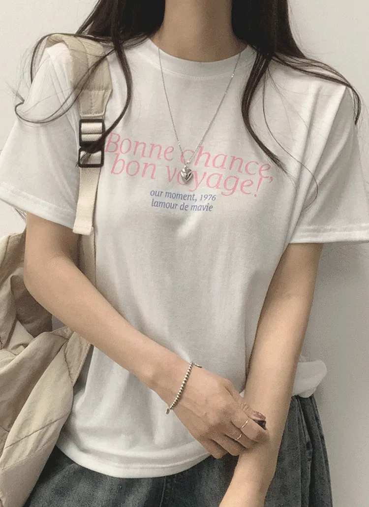 Bonne chance半袖Tシャツ | withhuilin | 詳細画像1