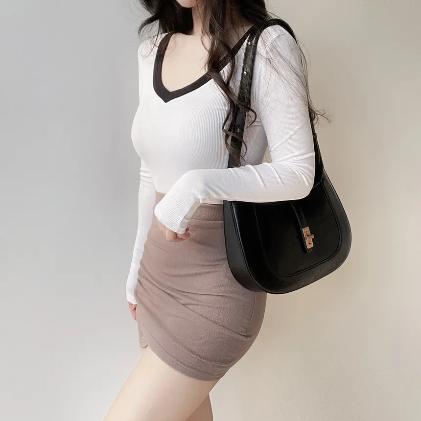 シャーリングハイウエストスカート | mirangmirang | 詳細画像5