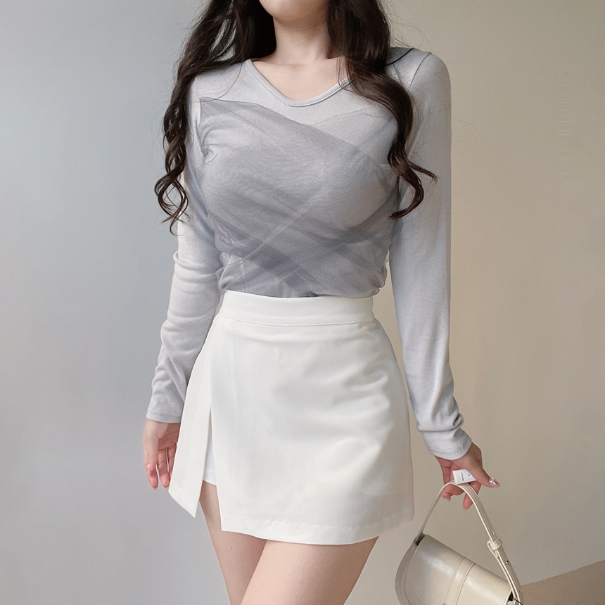 シフォンVネックTシャツ | mirangmirang | 詳細画像4