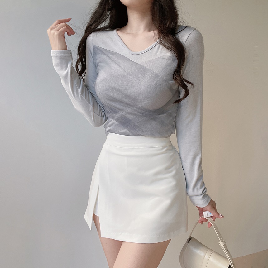 シフォンVネックTシャツ | mirangmirang | 詳細画像5