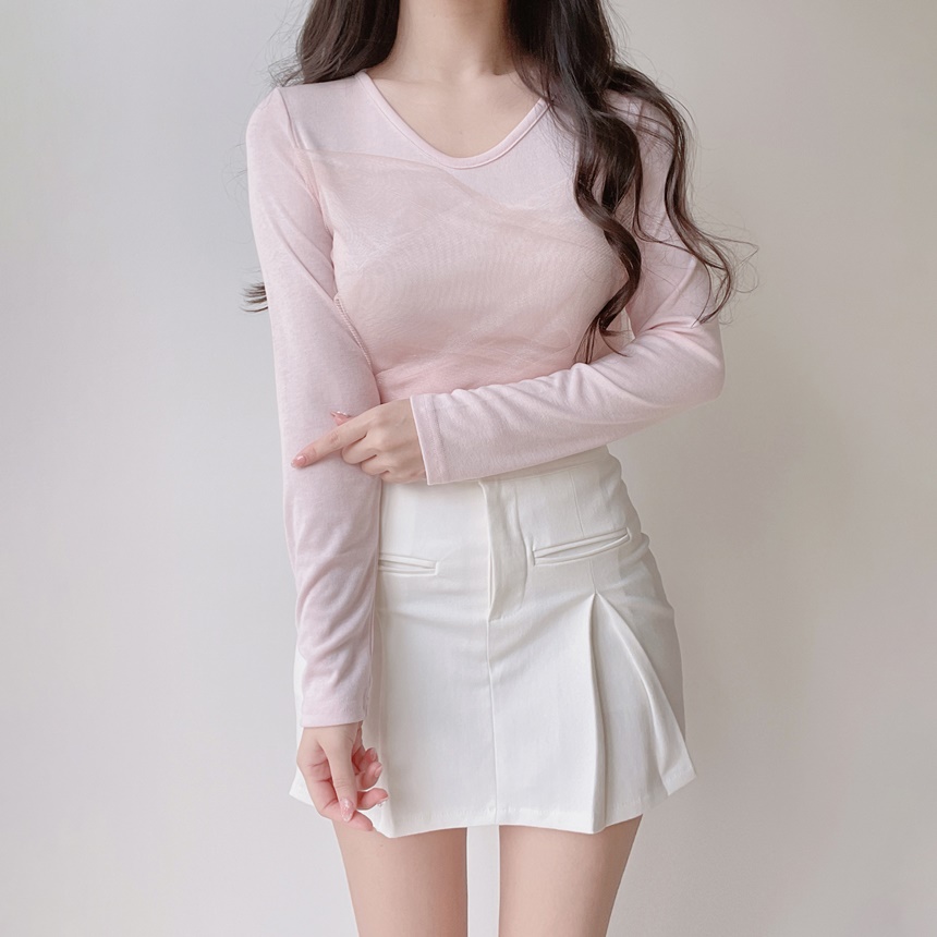 シフォンVネックTシャツ | mirangmirang | 詳細画像8