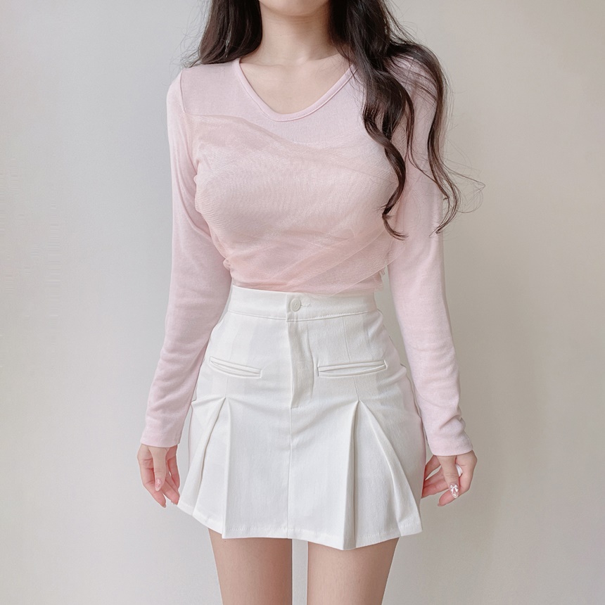 シフォンVネックTシャツ | mirangmirang | 詳細画像9