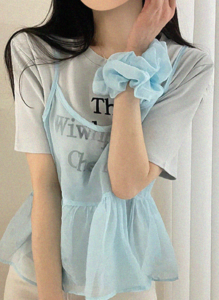 シュシュ付シアービスチェ&Cherry半袖TシャツSET | レディース