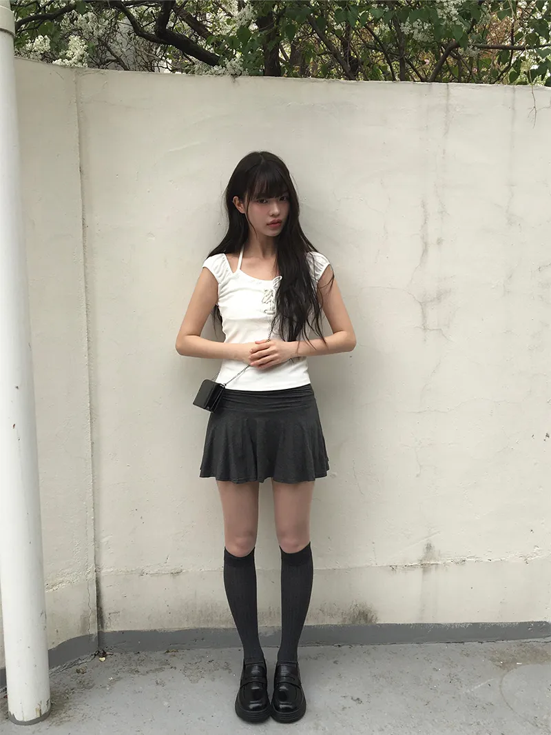 ウエストゴムギャザーフレアミニスカートパンツ | anyonemore | 詳細画像1
