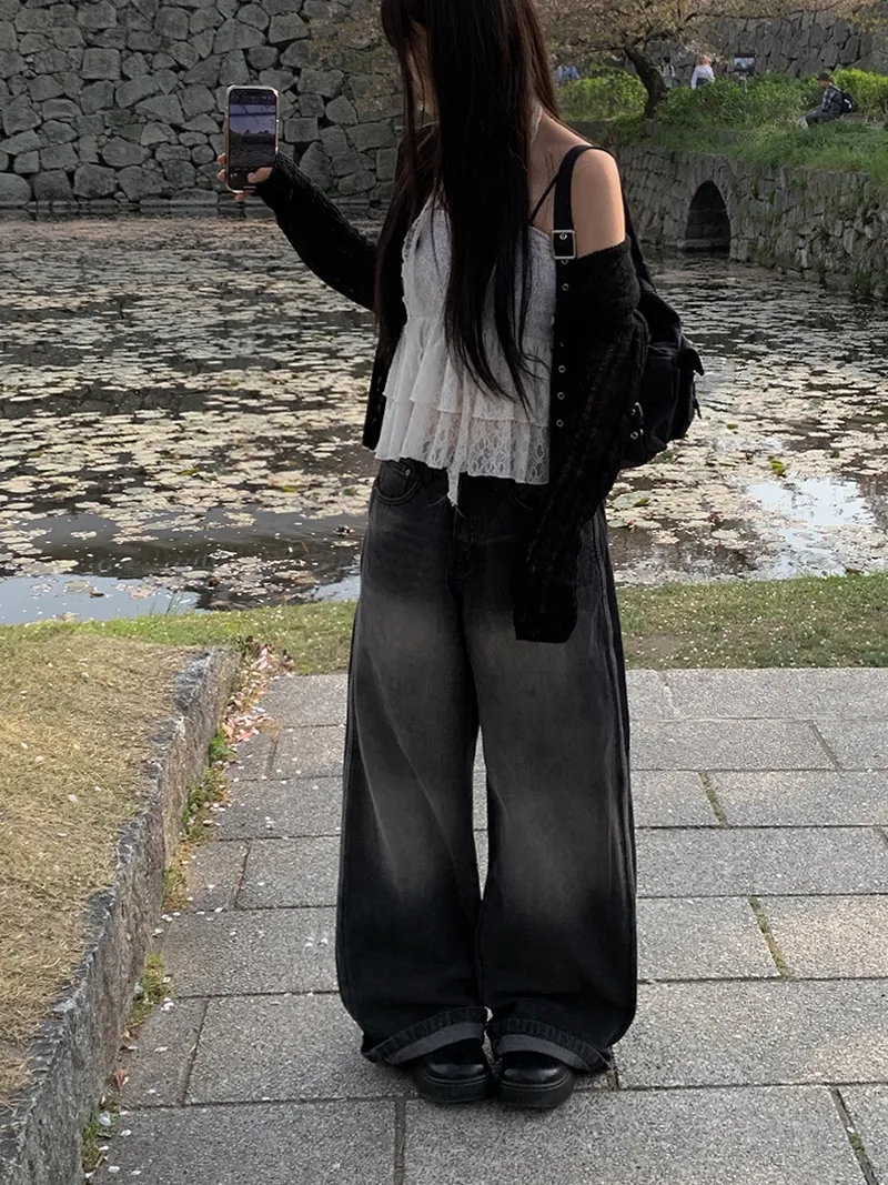 ボタンタックワイドデニムパンツ | anyonemore | 詳細画像1
