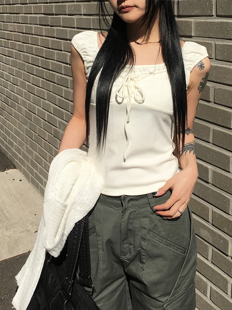 ホルターネックリボンレイヤードTシャツ | anyonemore | 詳細画像1