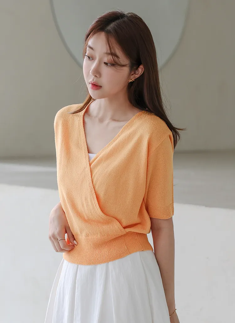 ニットラップ調半袖Tシャツ | Auberie | 詳細画像1