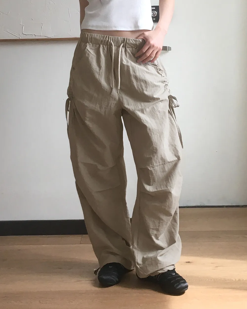 2WAYサイドシャーリングタックパンツ | WONDERWONDER | 詳細画像1
