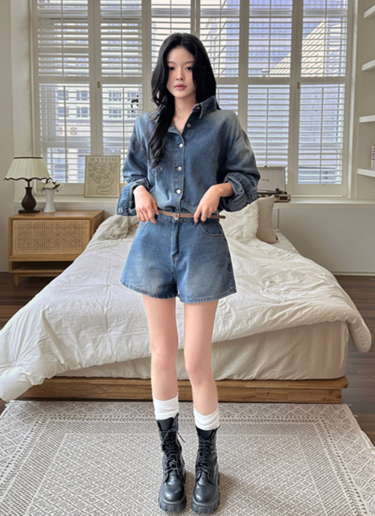 trifle デニムセットアップ ブルー trifle デニムセットアップ ブルー