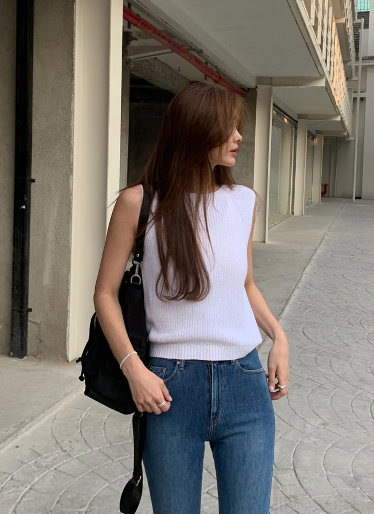 ボートネックニットノースリーブ | レディースファッション通販 - DHOLIC