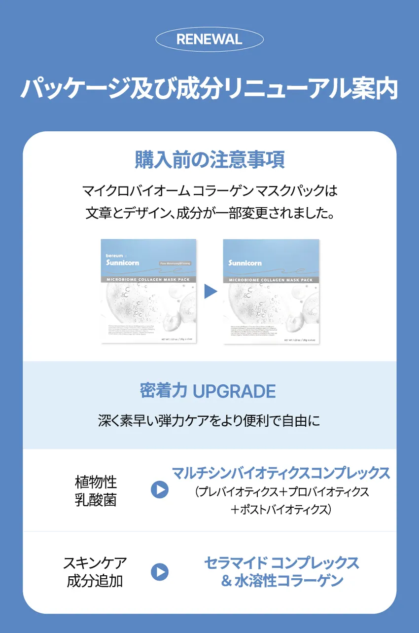 [サニコーン] マイクロバイオームコラーゲンマスク 4枚入 | 詳細画像2
