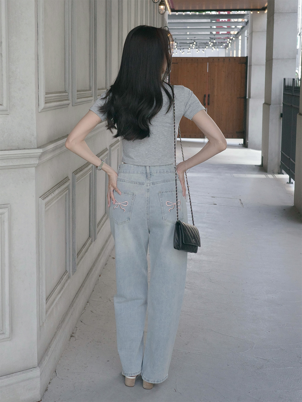 バックポケットリボン刺繍デニムパンツ | 詳細画像10