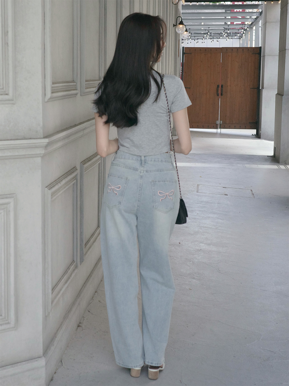 バックポケットリボン刺繍デニムパンツ | 詳細画像11