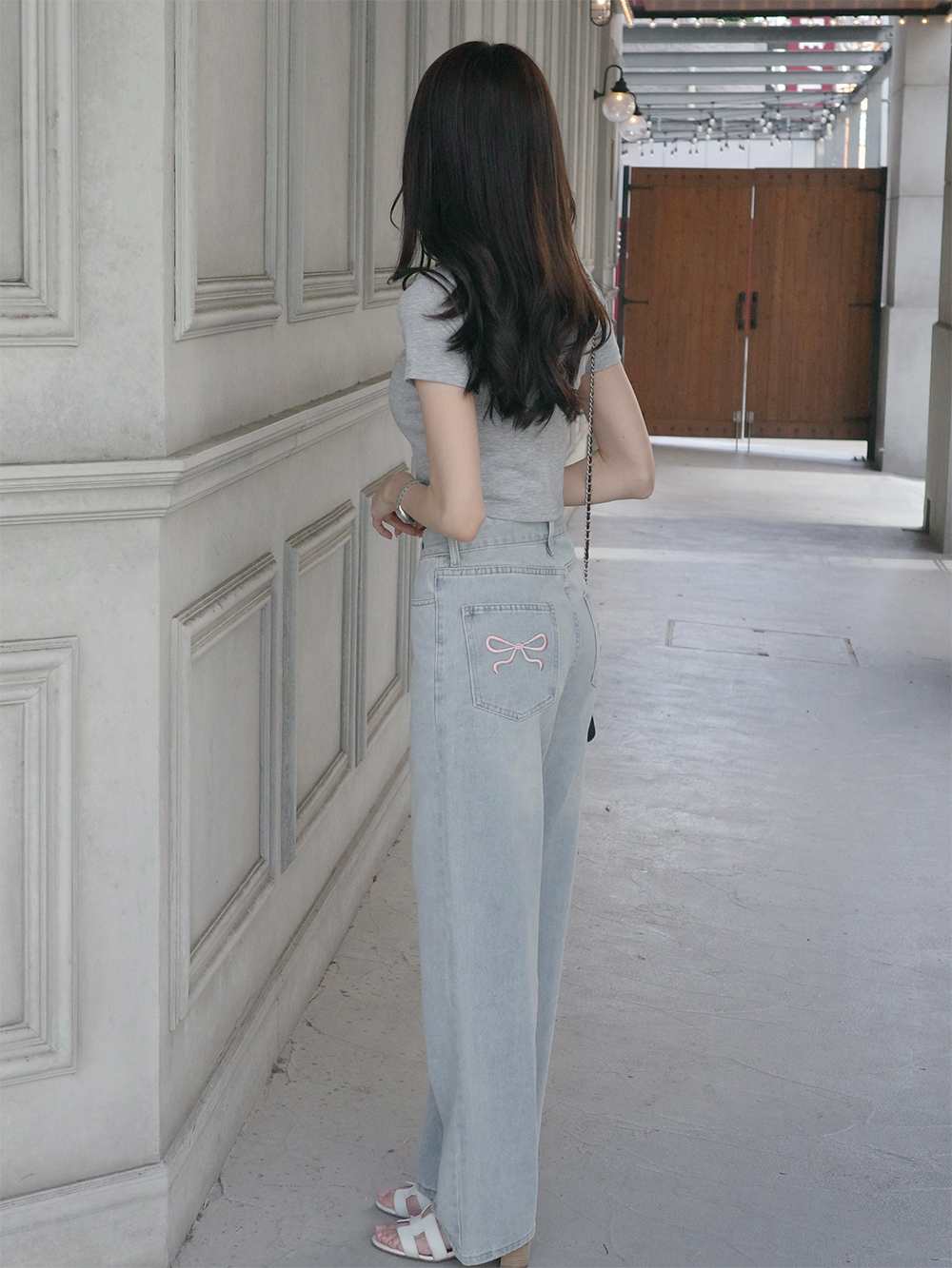 バックポケットリボン刺繍デニムパンツ | 詳細画像12