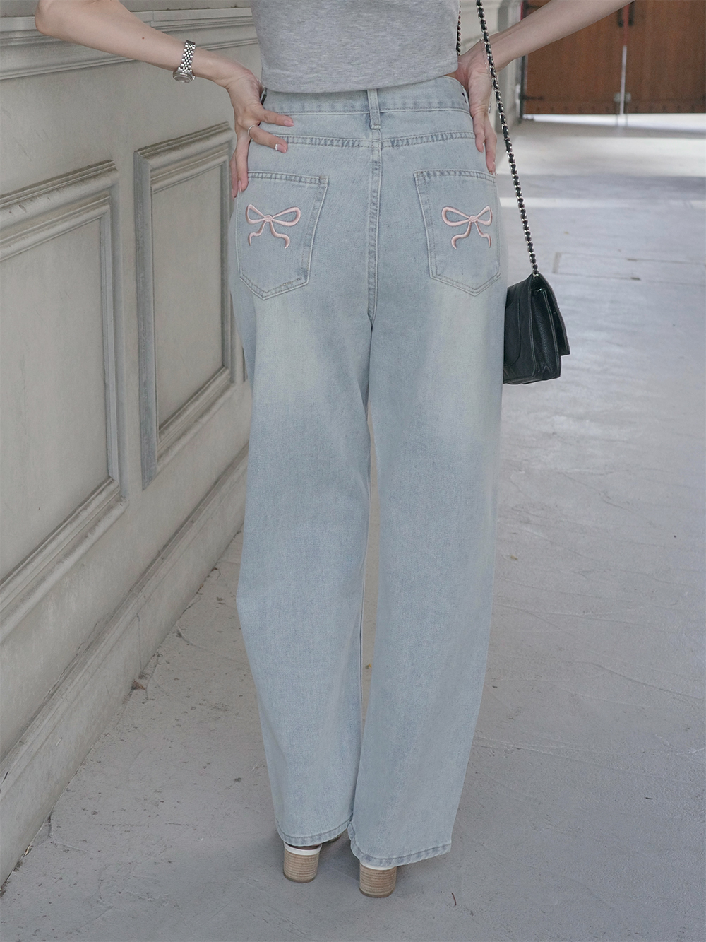 バックポケットリボン刺繍デニムパンツ | 詳細画像14