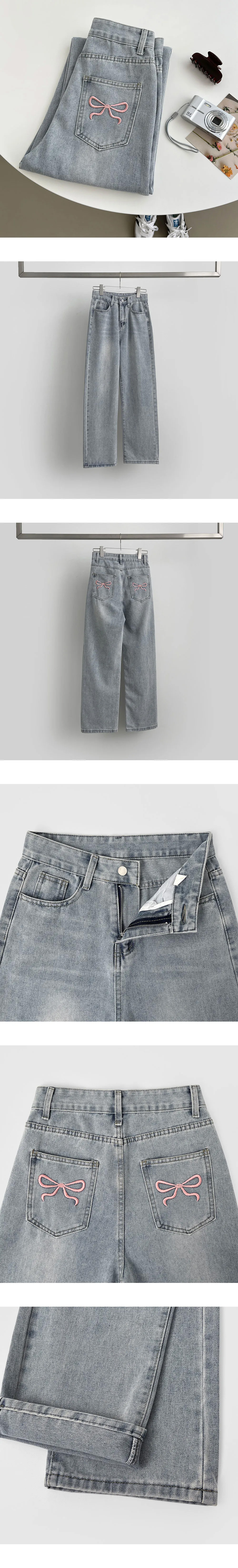 バックポケットリボン刺繍デニムパンツ | 詳細画像18