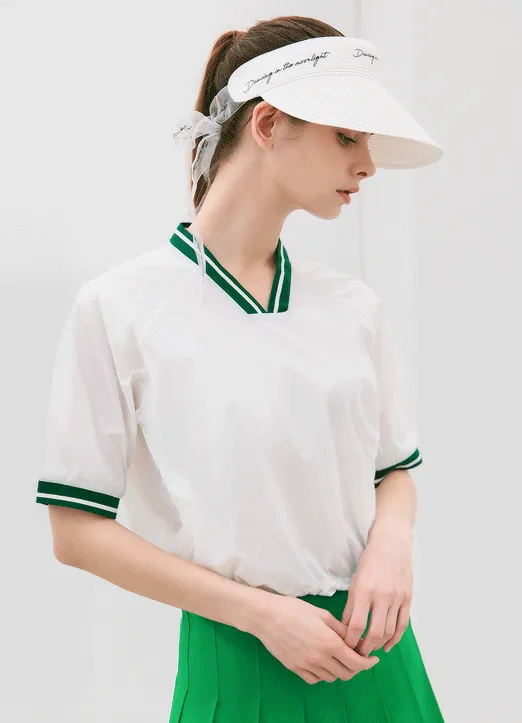 配色Vネックラグラン半袖Tシャツ | styleonme | 詳細画像1