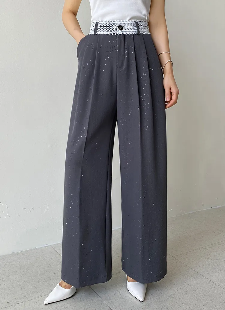 ツータックワイドレーススラックス | binsholic | 詳細画像1