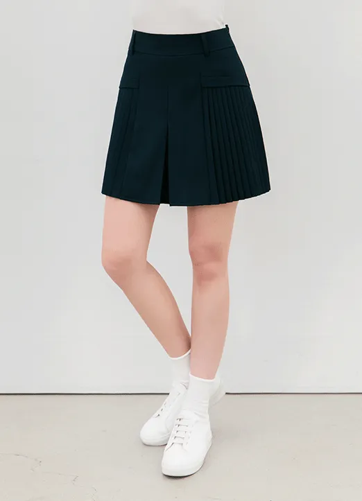 配色バックゴムプリーツミニスカートパンツ | styleonme | 詳細画像1