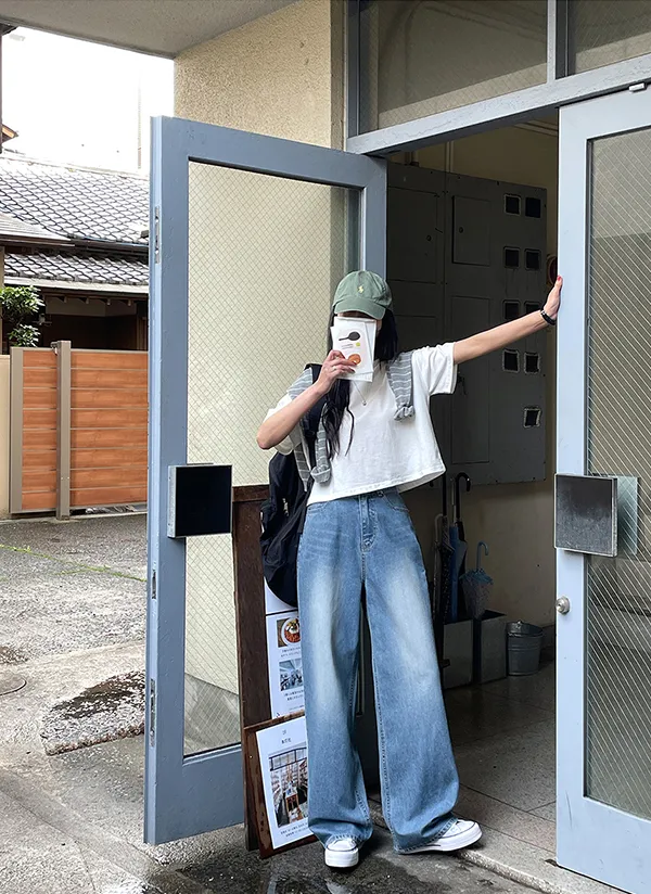 ワイドストレートデニムパンツ | crushj | 詳細画像1