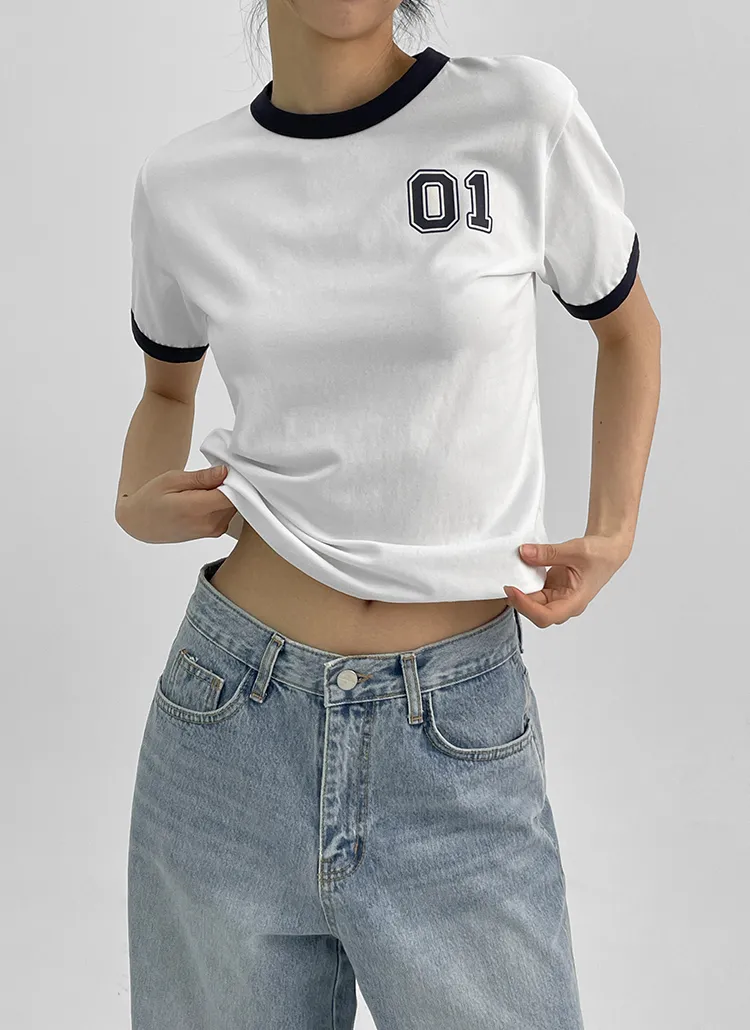 配色ナンバー半袖Tシャツ | blackup | 詳細画像1