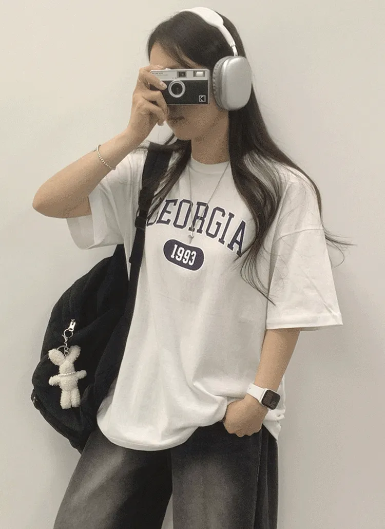 半袖ルーズレタリングTシャツ | withhuilin | 詳細画像1