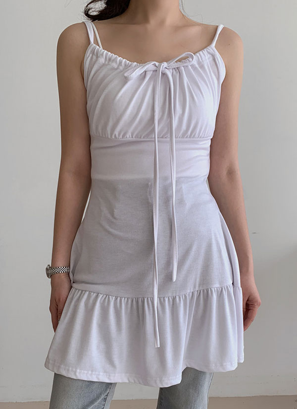 ミニフレアドローストリングキャミワンピース | レディース