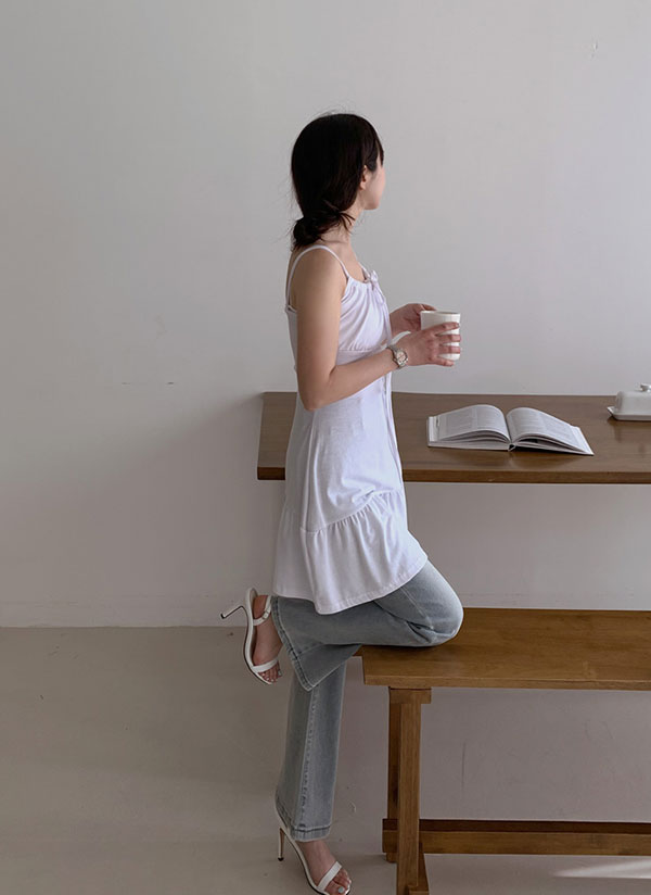 ミニフレアドローストリングキャミワンピース | レディース