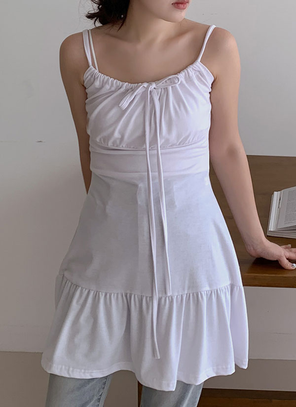 ミニフレアドローストリングキャミワンピース | レディース